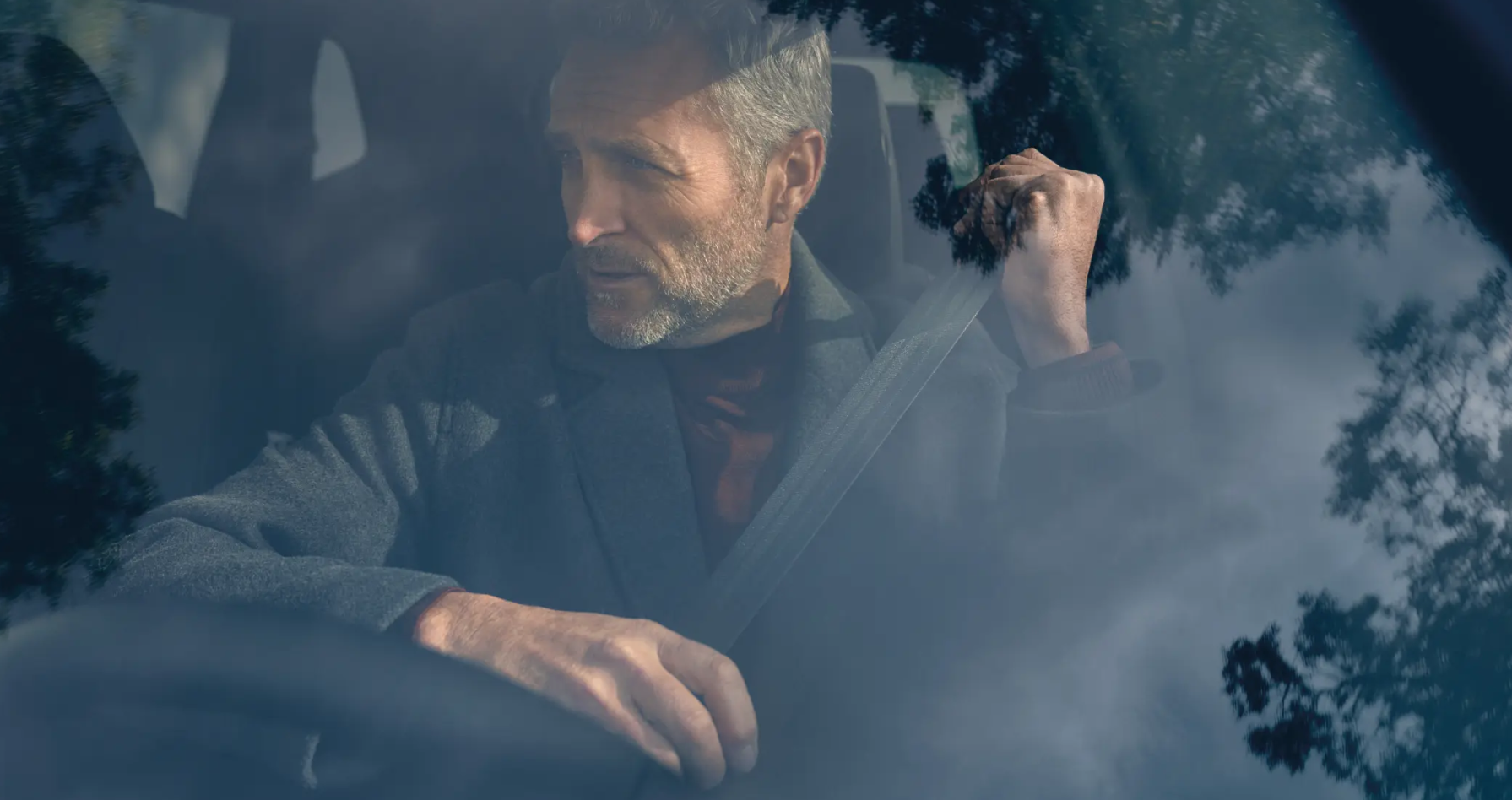 guy using car screen display